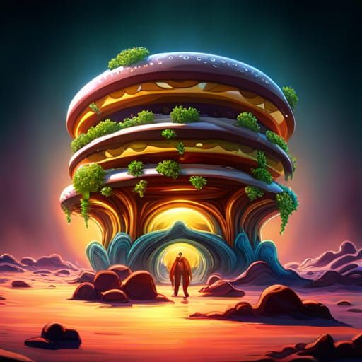 Hamburger Filled with Silver: Fantasy Concept Art