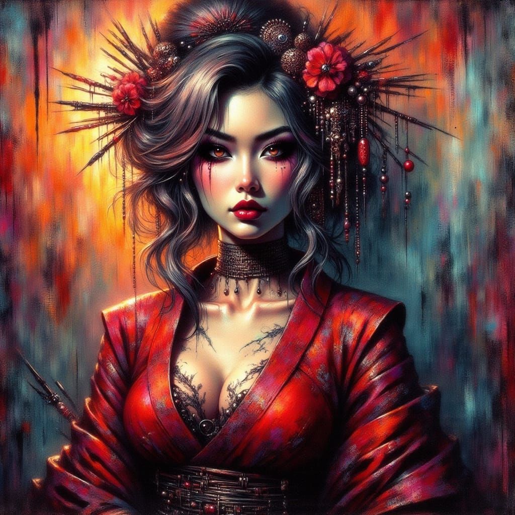 Geisha in red