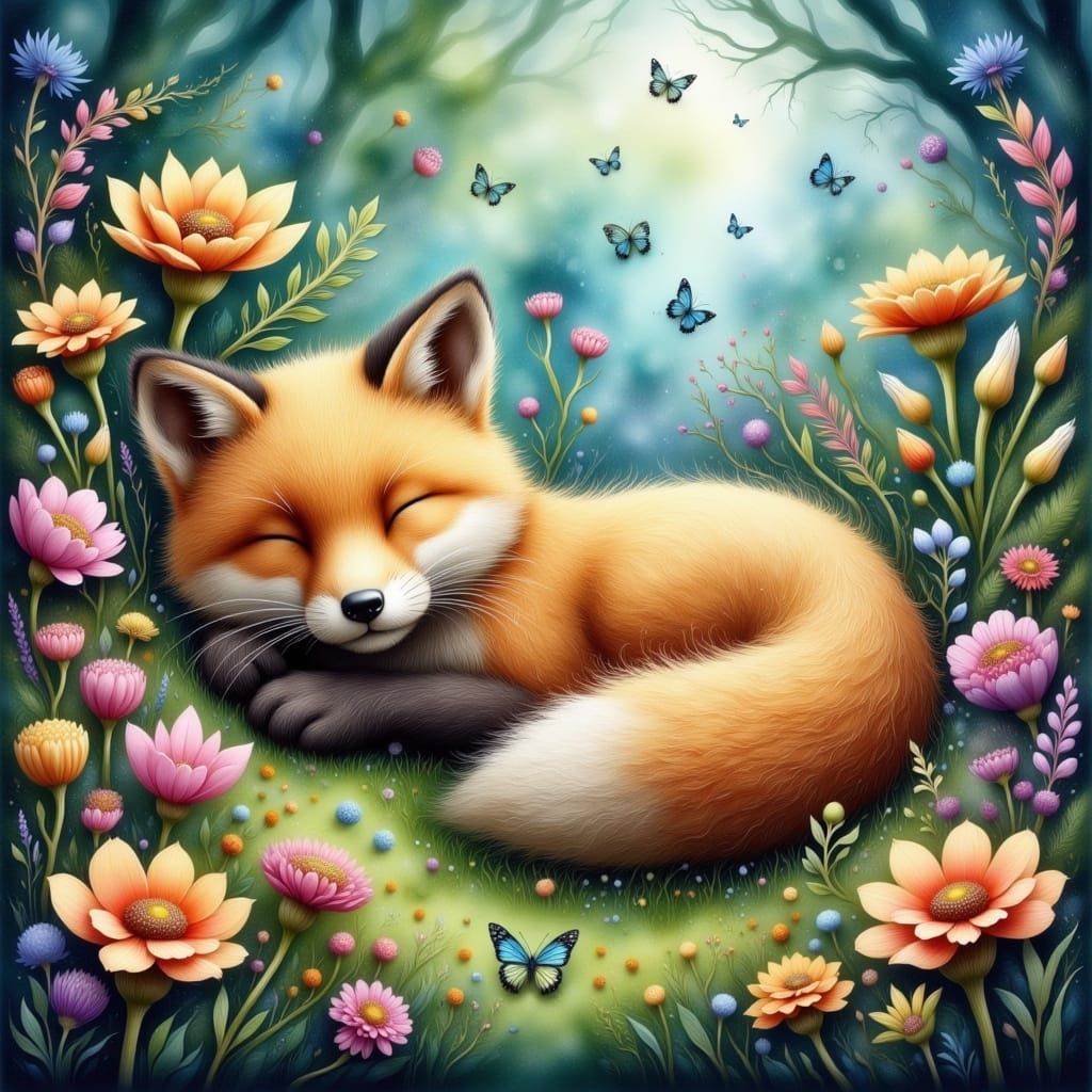 Sleeping Baby Fox
