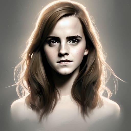 Emma Watson as Hermione: Hyperrealistic Portrait
