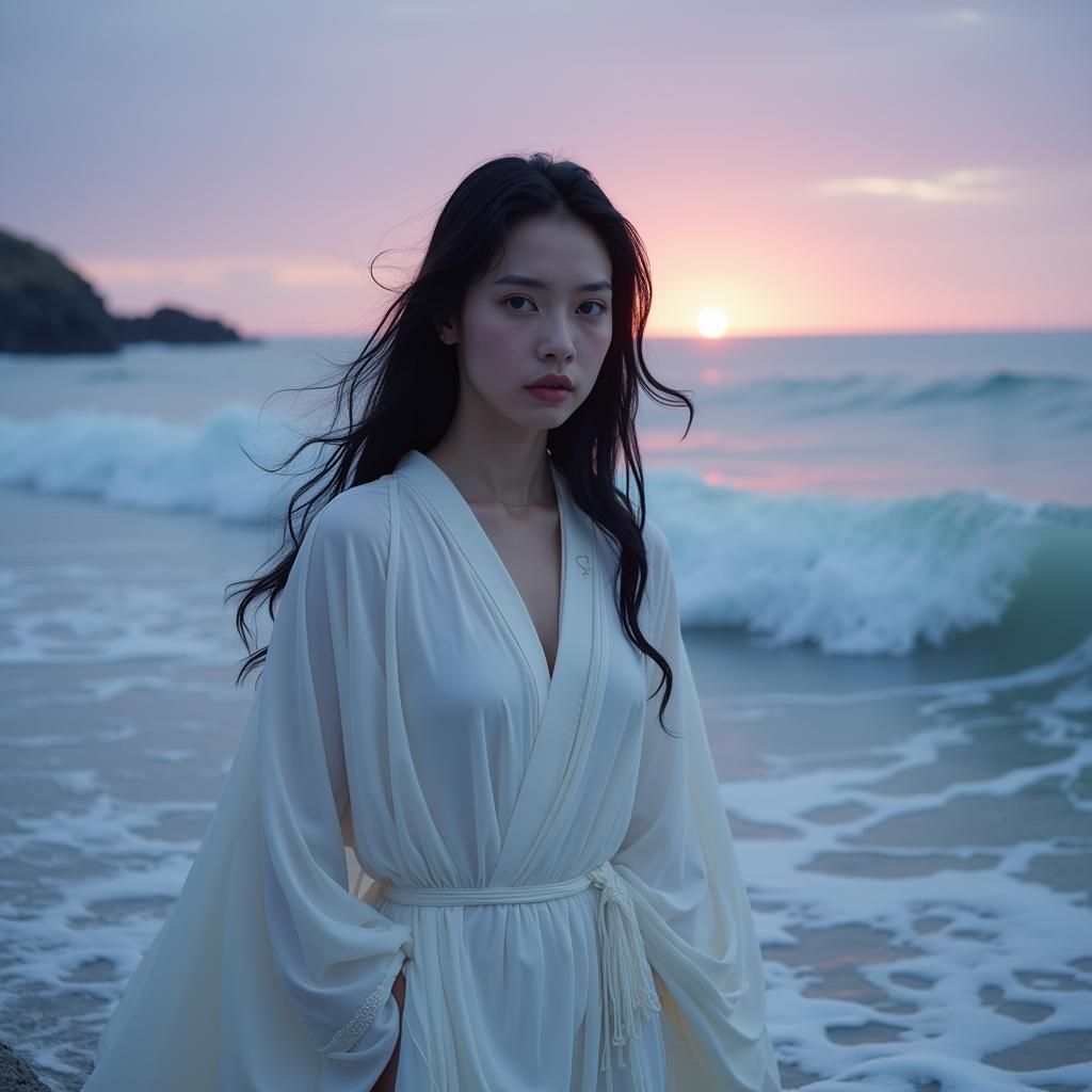 Ocean Goddess Portrait Inspired by Botticelli