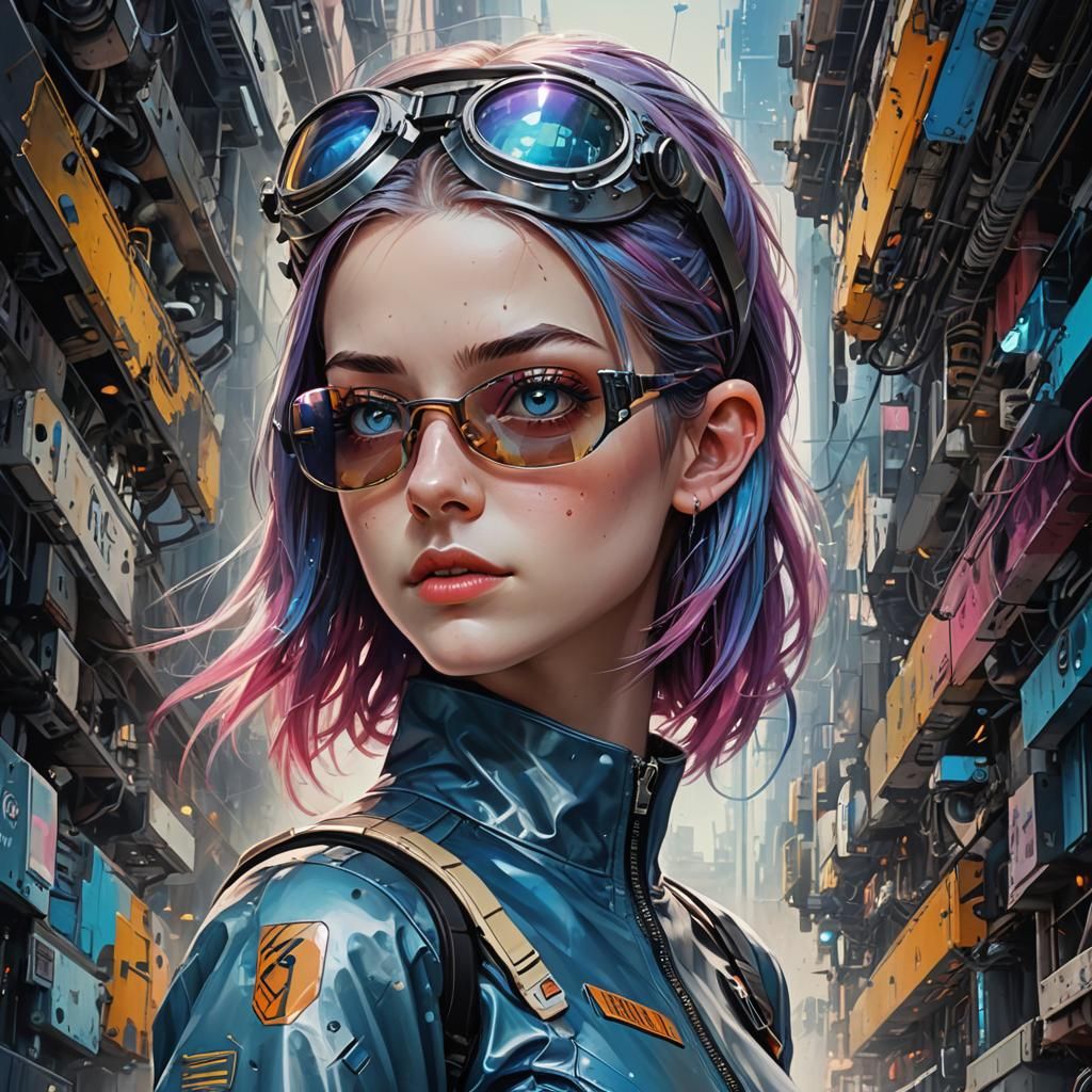 Hyperrealistic Portrait of a Cyberpunk Rockstar
