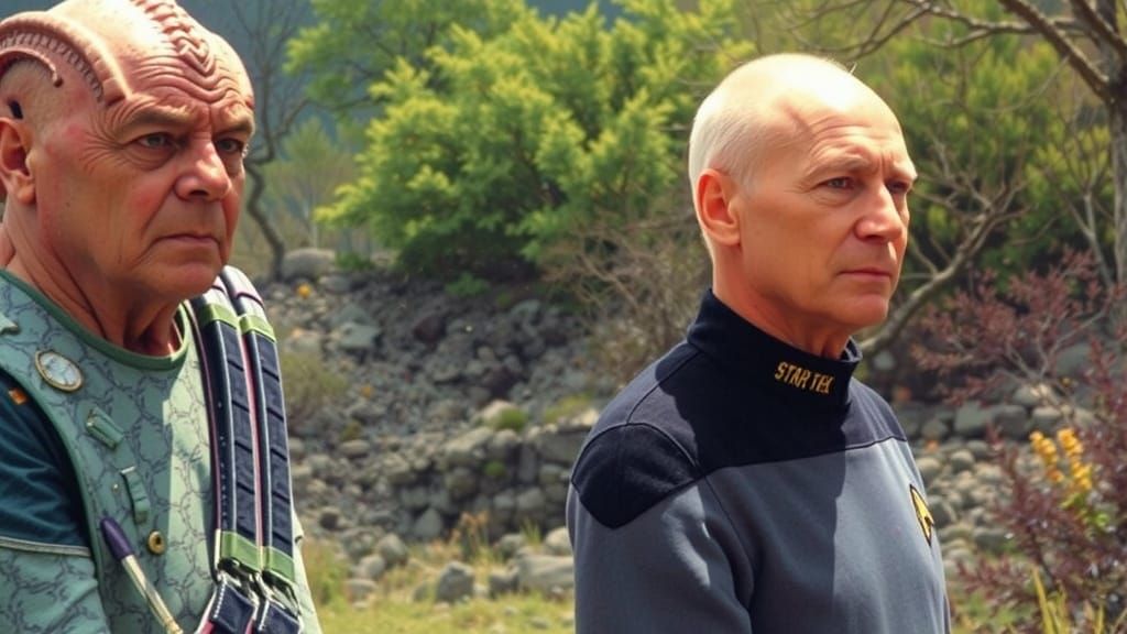 Star Trek Landscape: Crumbling Buildings in Folk Art Style