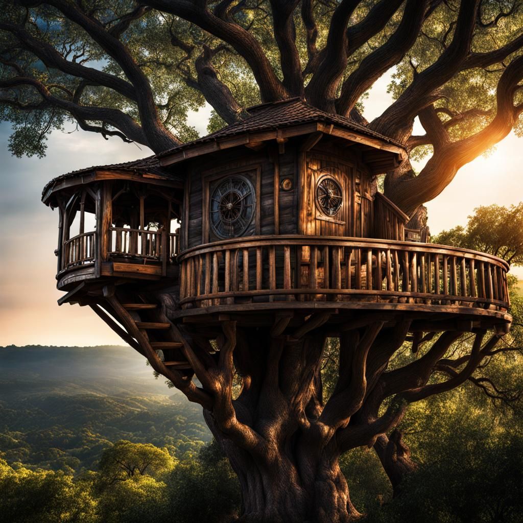 Hyperrealistic Avengers Treehouse with Intricate Detail