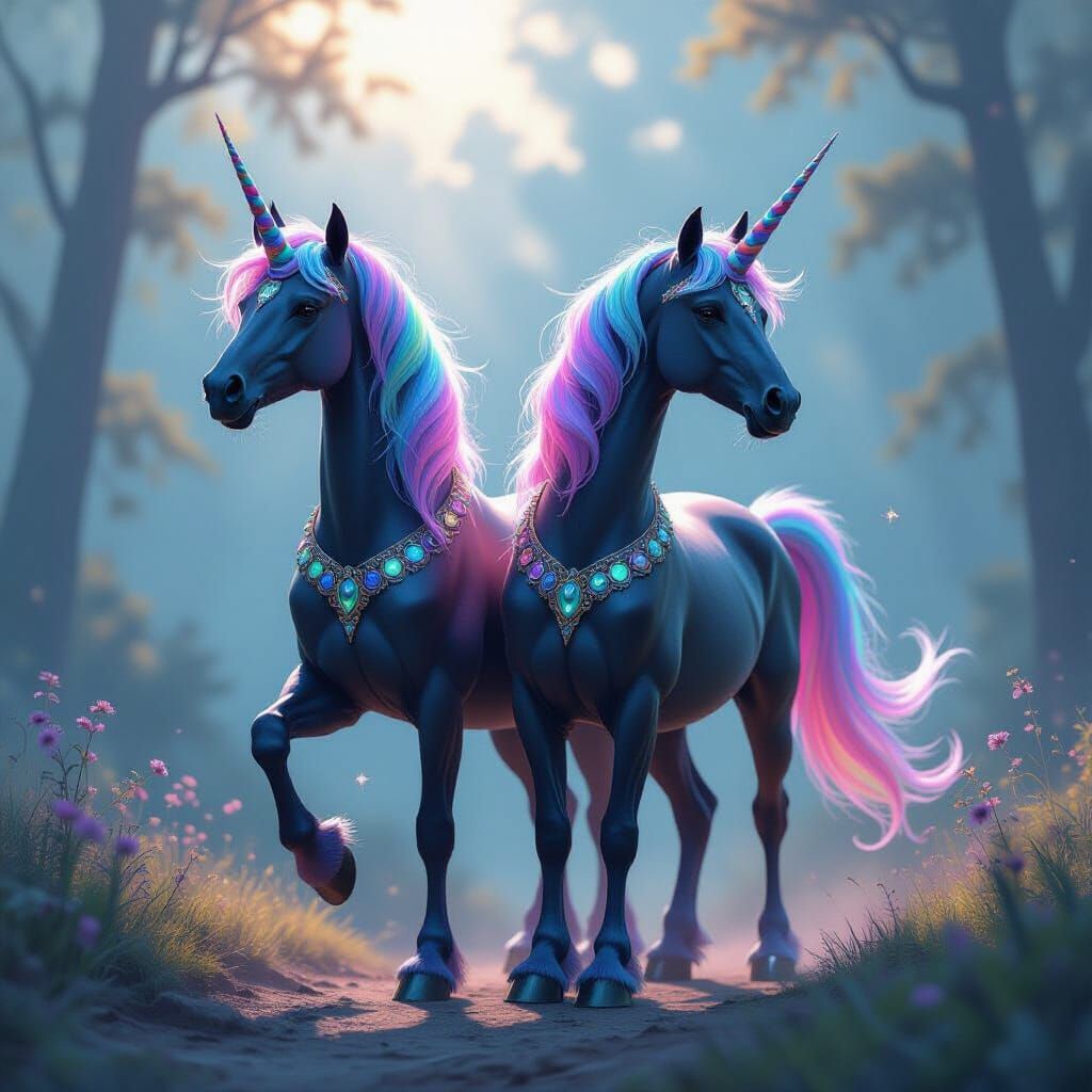 Rainbow Unicorn Shifters in Dreamlike Setting