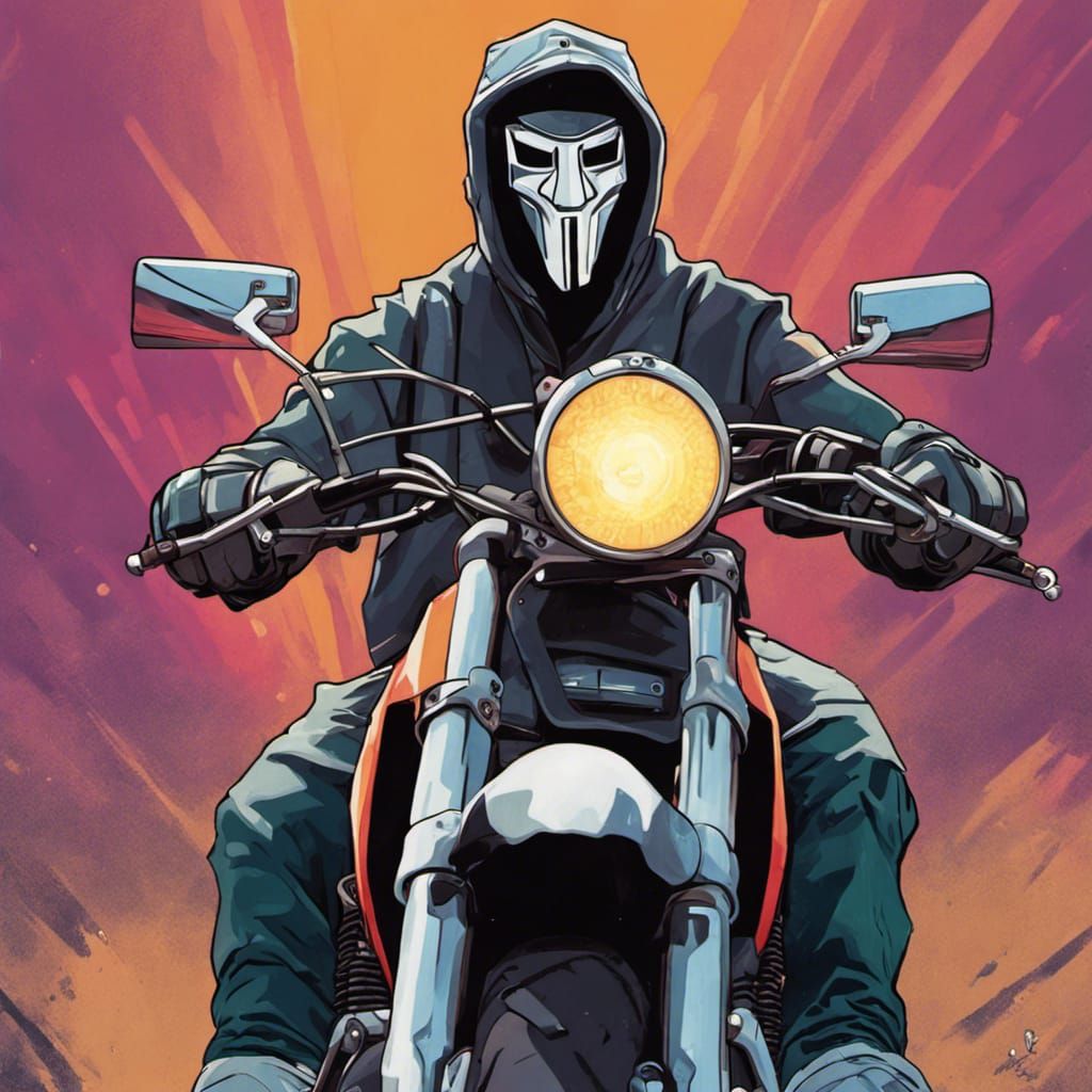 MF Doom Rides KTM: Hyperrealistic Concept Art