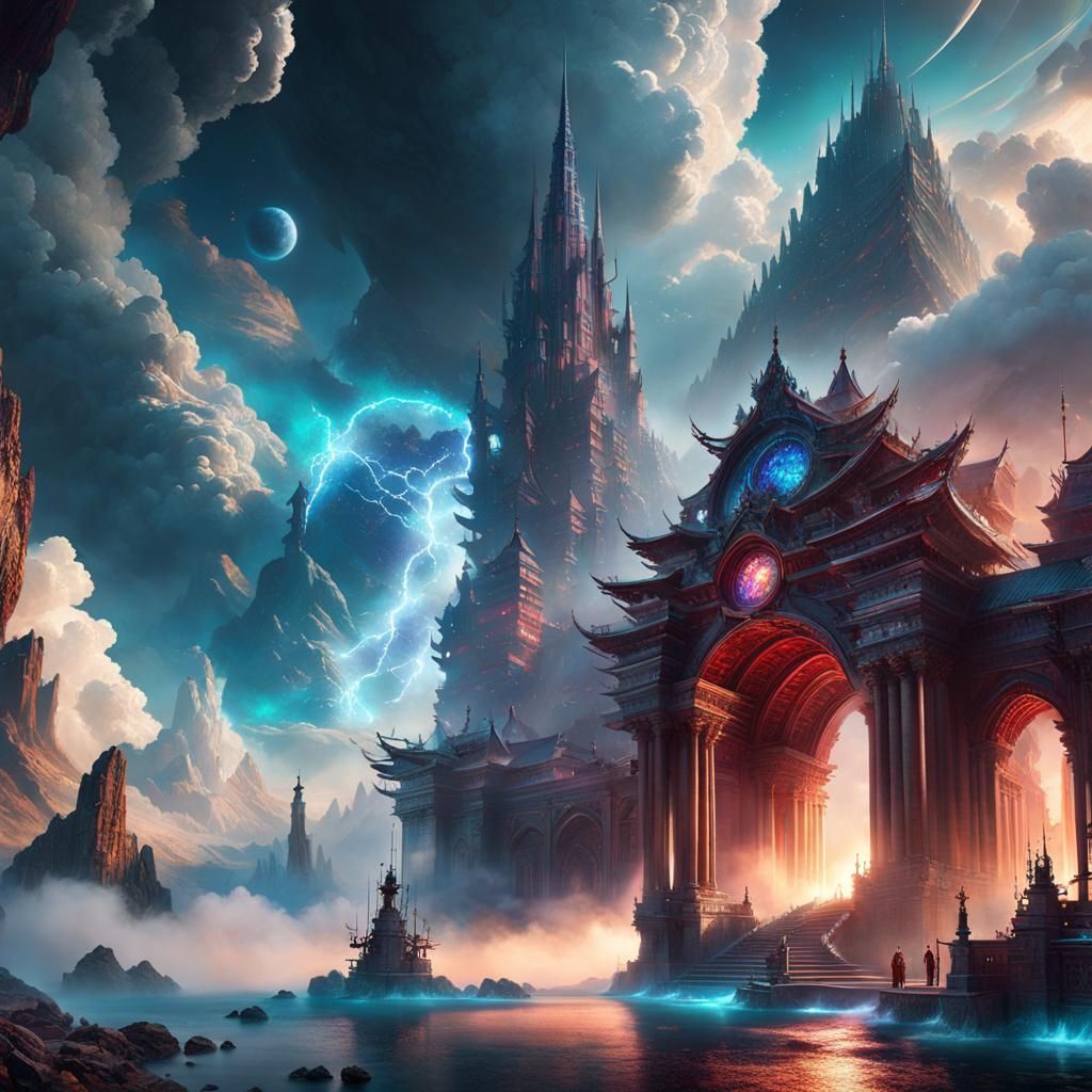 Fantastical Landscape in Detailed Matte Painting Style