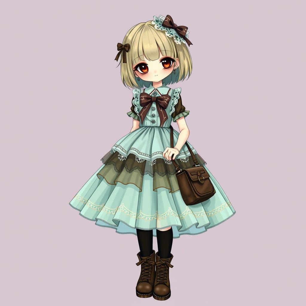 Female: mint chocolate chip ice cream-inspired outfit