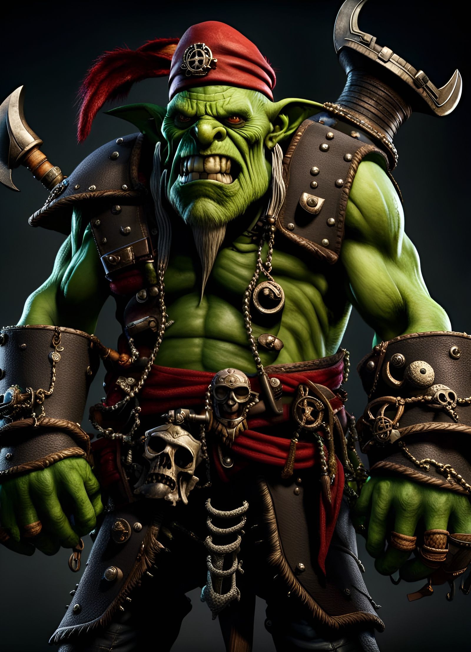 Warhammer 40K Ork Pirates in Bold 3D Rendering