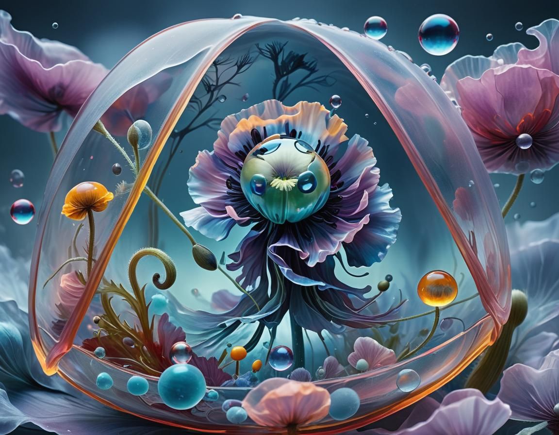 Poppy jelly on the sea
