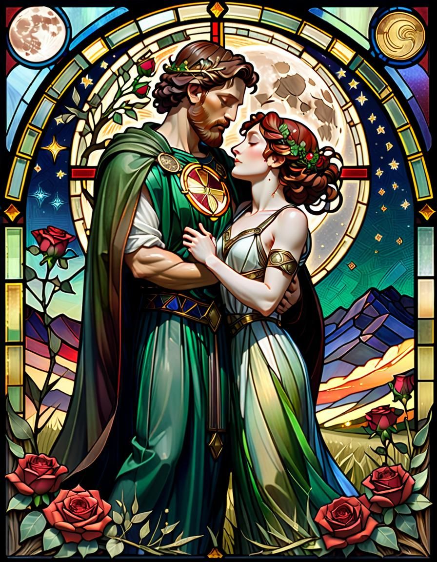 Masterpiece Stained Glass: King David & Bathsheba, from the ...