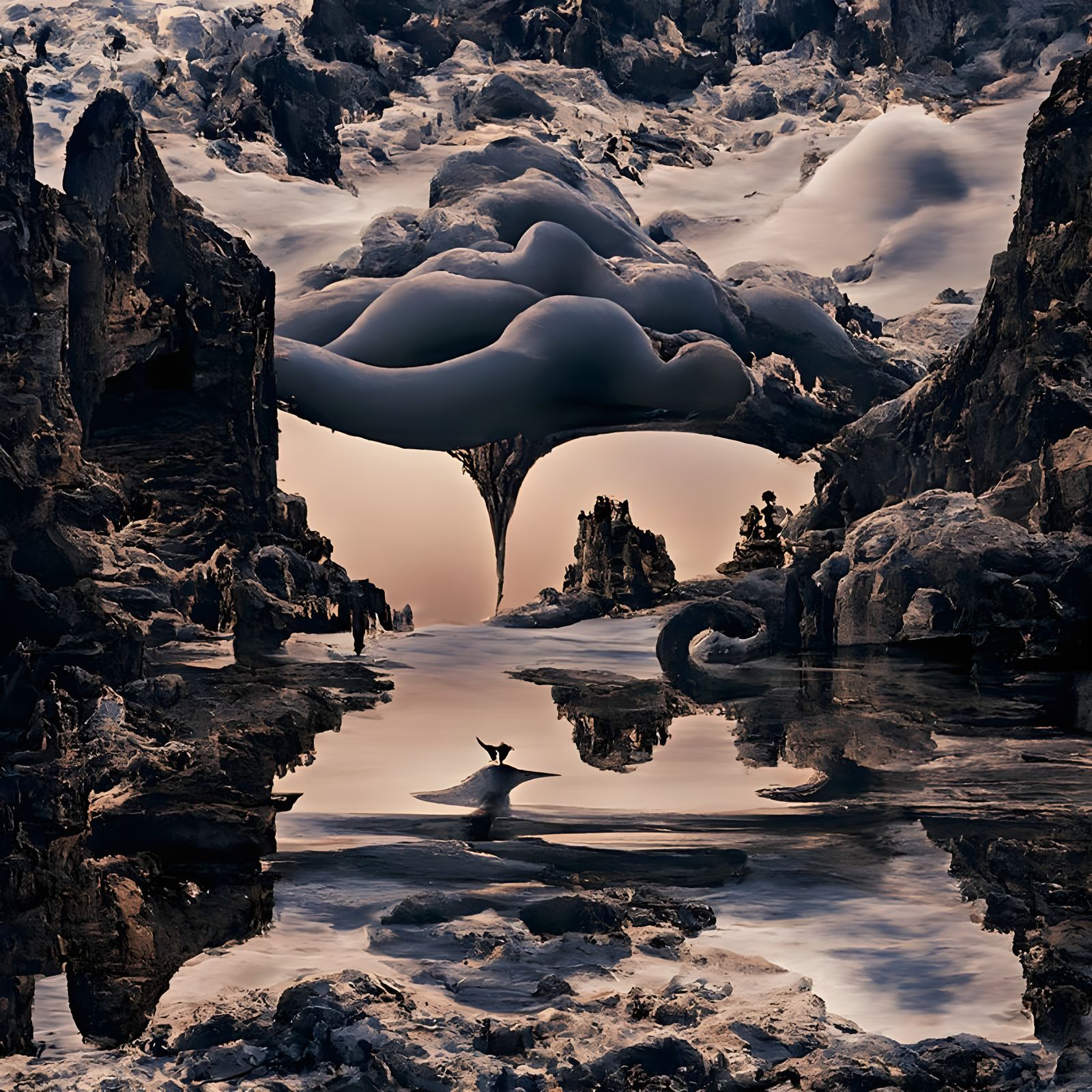 Psychedelic Landscape in Surreal Style