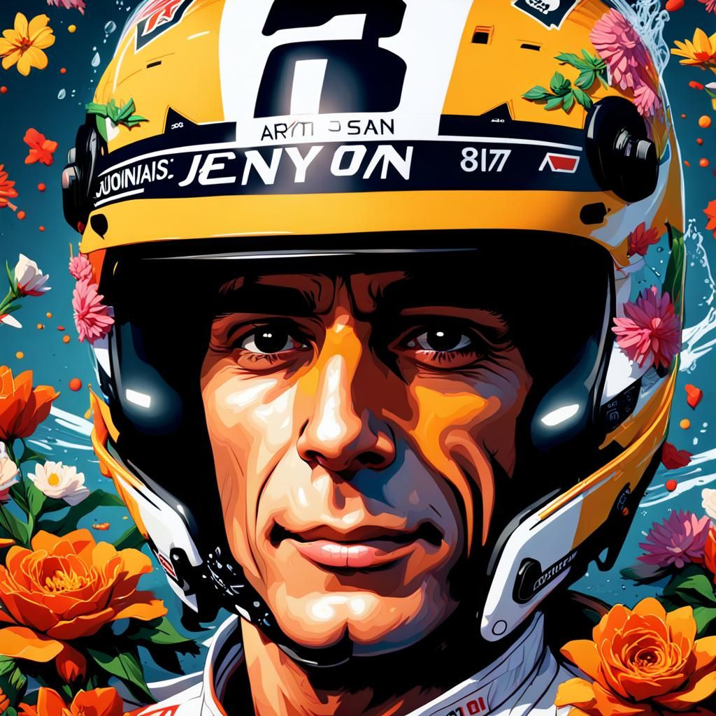 Ayrton Senna Dark Fantasy Art Portrait