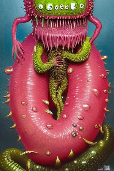 Creepy Lychee Creature with Sharp Teeth