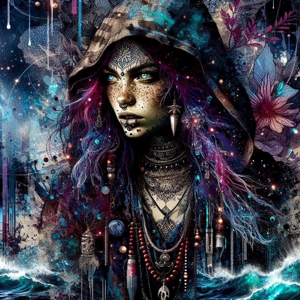 Violet Vortex Punk Pirate Queen