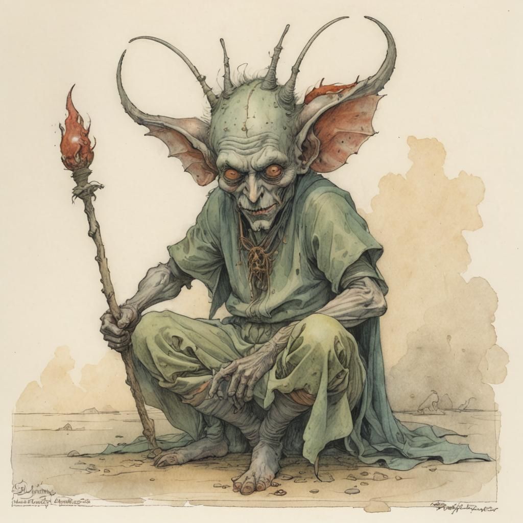 Grimdark Fairy in Bosch-Frazetta Style