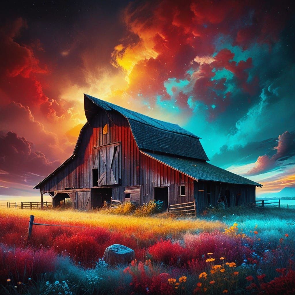 Vibrant Barn in Dreamy Countryside