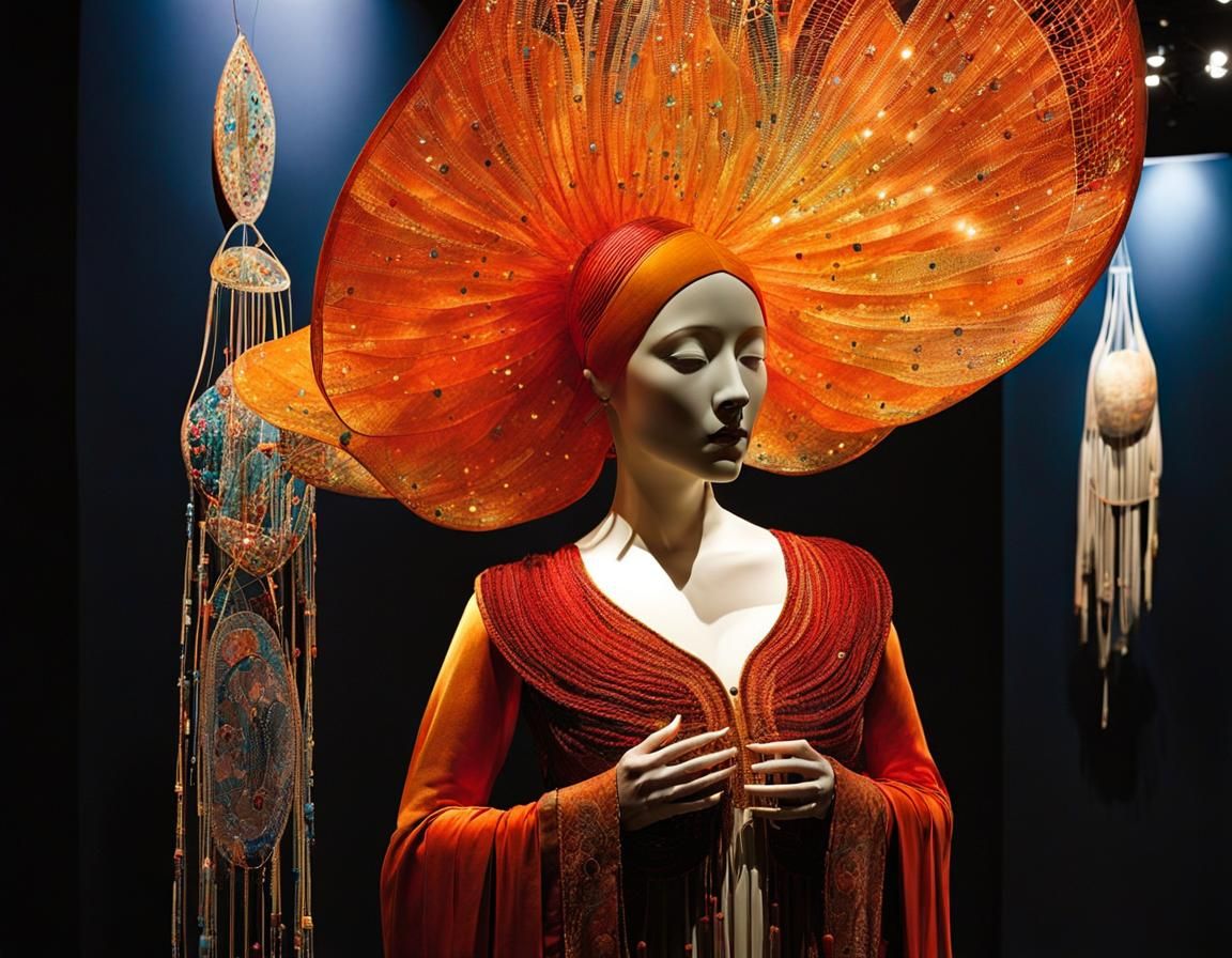 Surreal Gallery Space with Rhythmic Sculptures