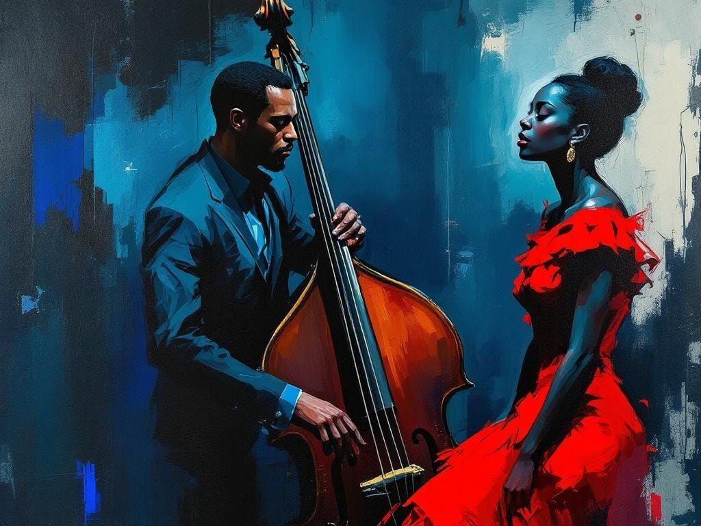 Jazz-Inspired Art of Musician in Expressive Style