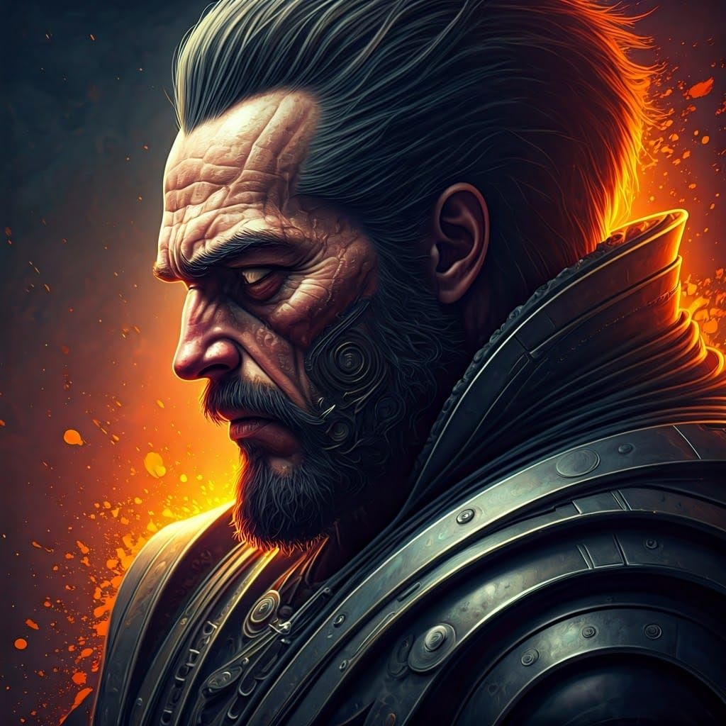 Frightened Soldier in Trench: Hyperrealistic Splash Art