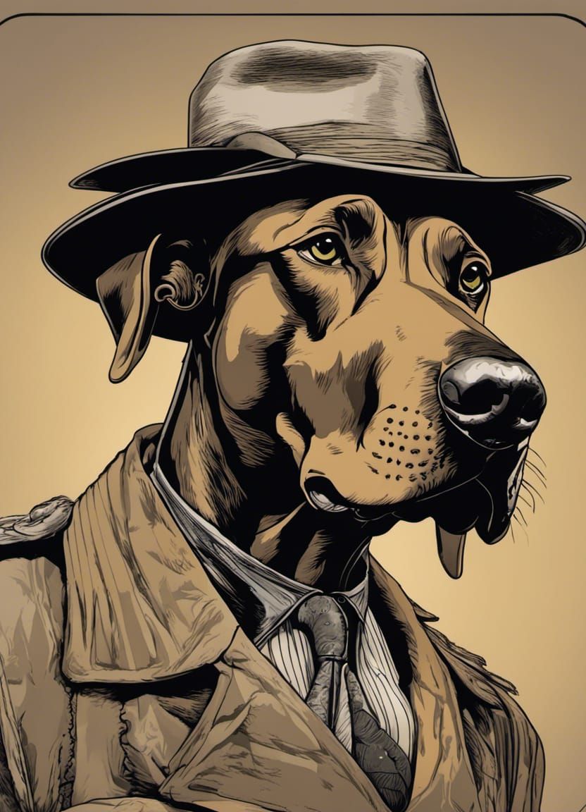 Dobermann Sidekick in 1920s Cartoon Style