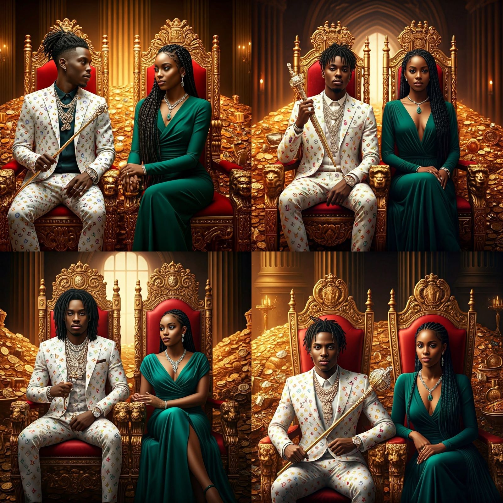 Regal Young Lightskin Prince and Princess