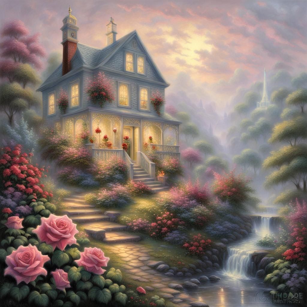 Ethereal Poison Rose in a Luminous Landscape