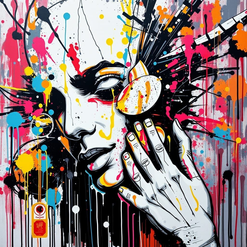 Vibrant Graffiti Art With Melting Colors