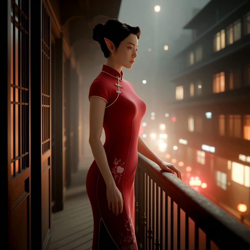 Ethereal Woman in Shanghai, Wong Kar Wai Style