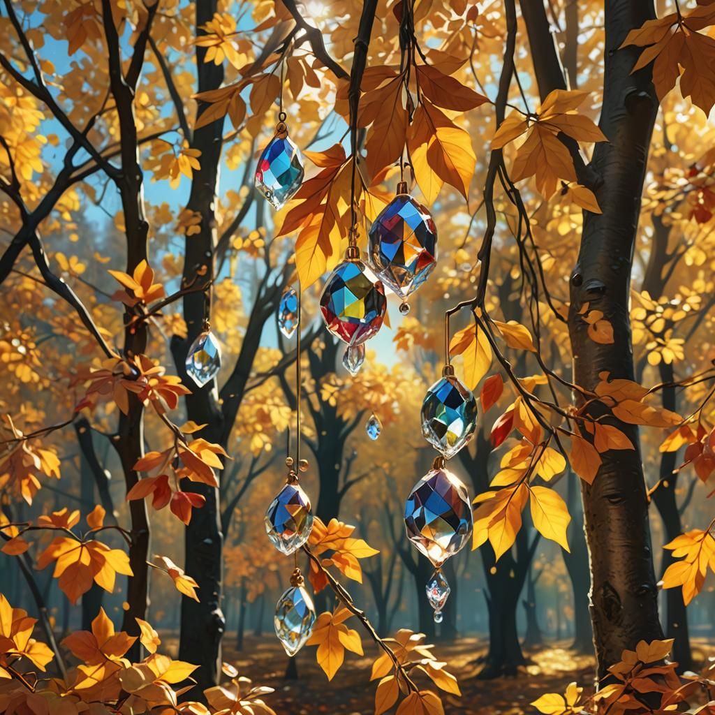 Crystal Fruits on Autumn Trees: Matte Painting