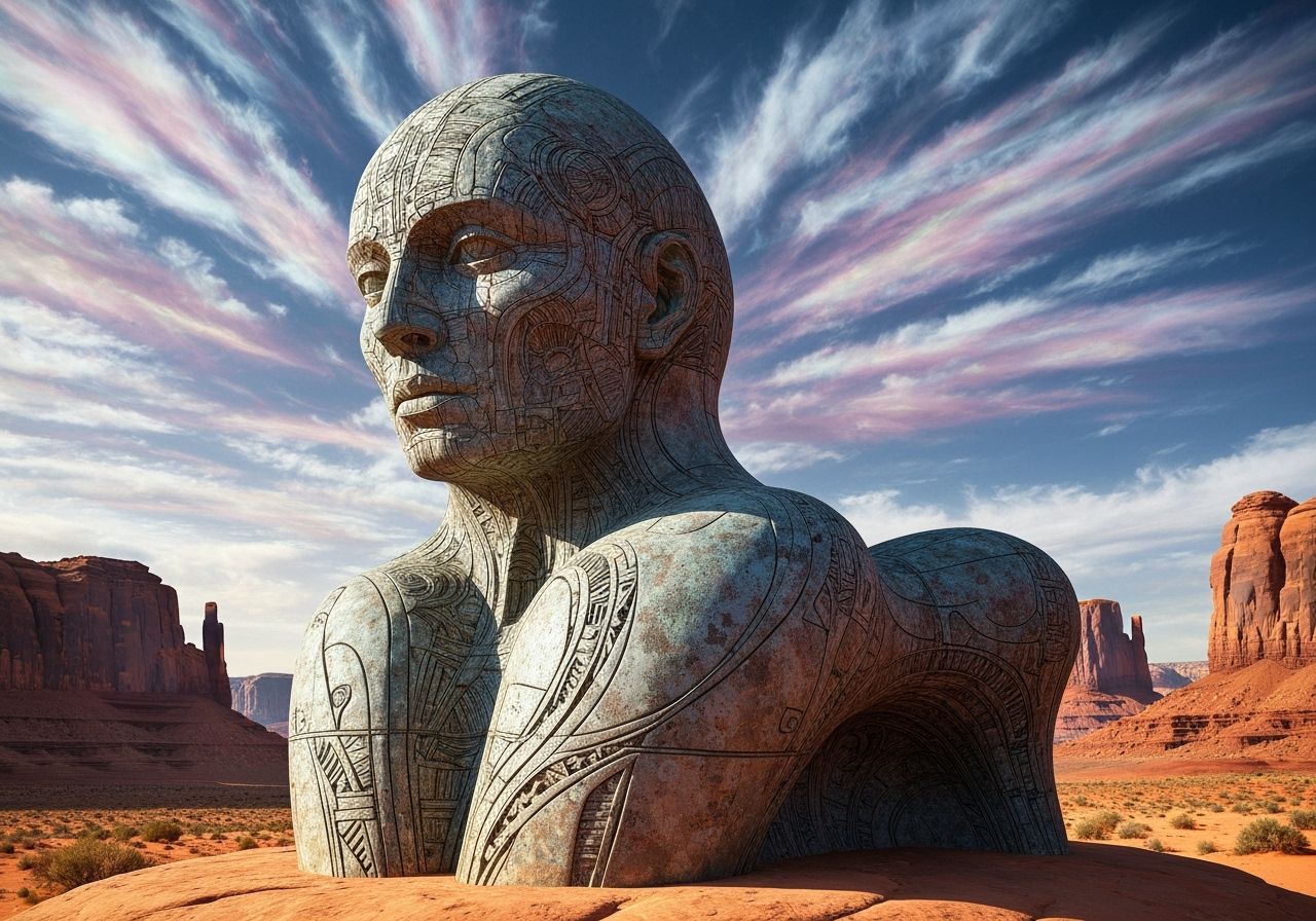 Strange sculpture in the desert