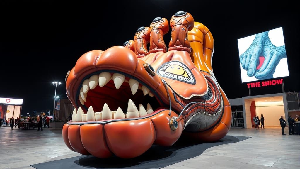 Humanoid Foot Monster in Pop Art Style