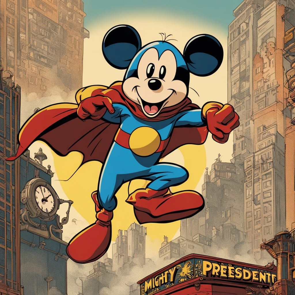 Vintage-Style Billboard for Steampunk Mighty Mouse President...