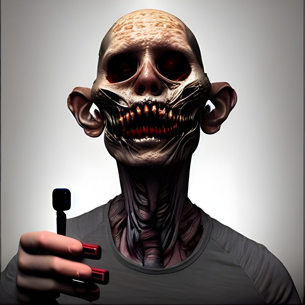 Unsettling Selfie: Horrifying Realism in Digital Art