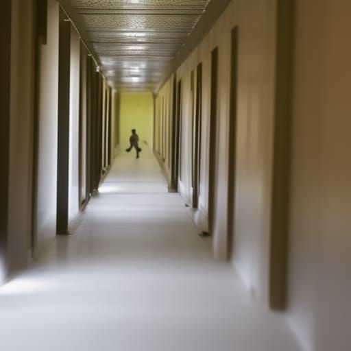 Dreamcore Hallway Figure in Low Resolution
