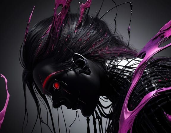 Surreal Demon Doll in Void, Visceral Distorted Art