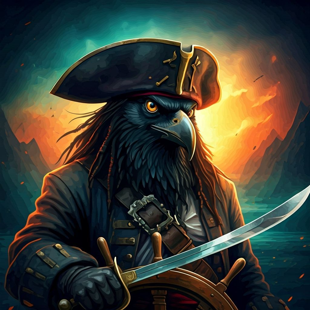 Blackbird as Blackbeard: Hyperrealistic Pirate Concept