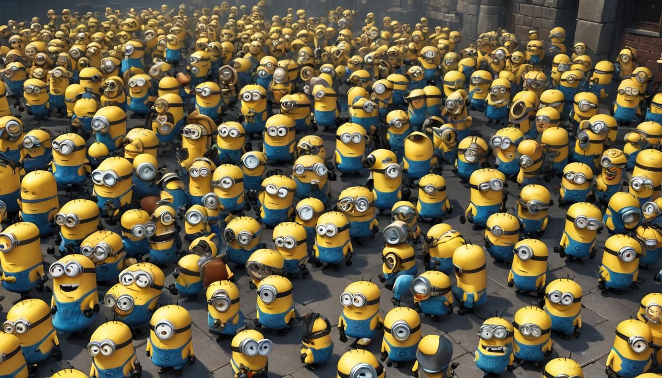 Dynamic Cartoon Minion in Anime Style