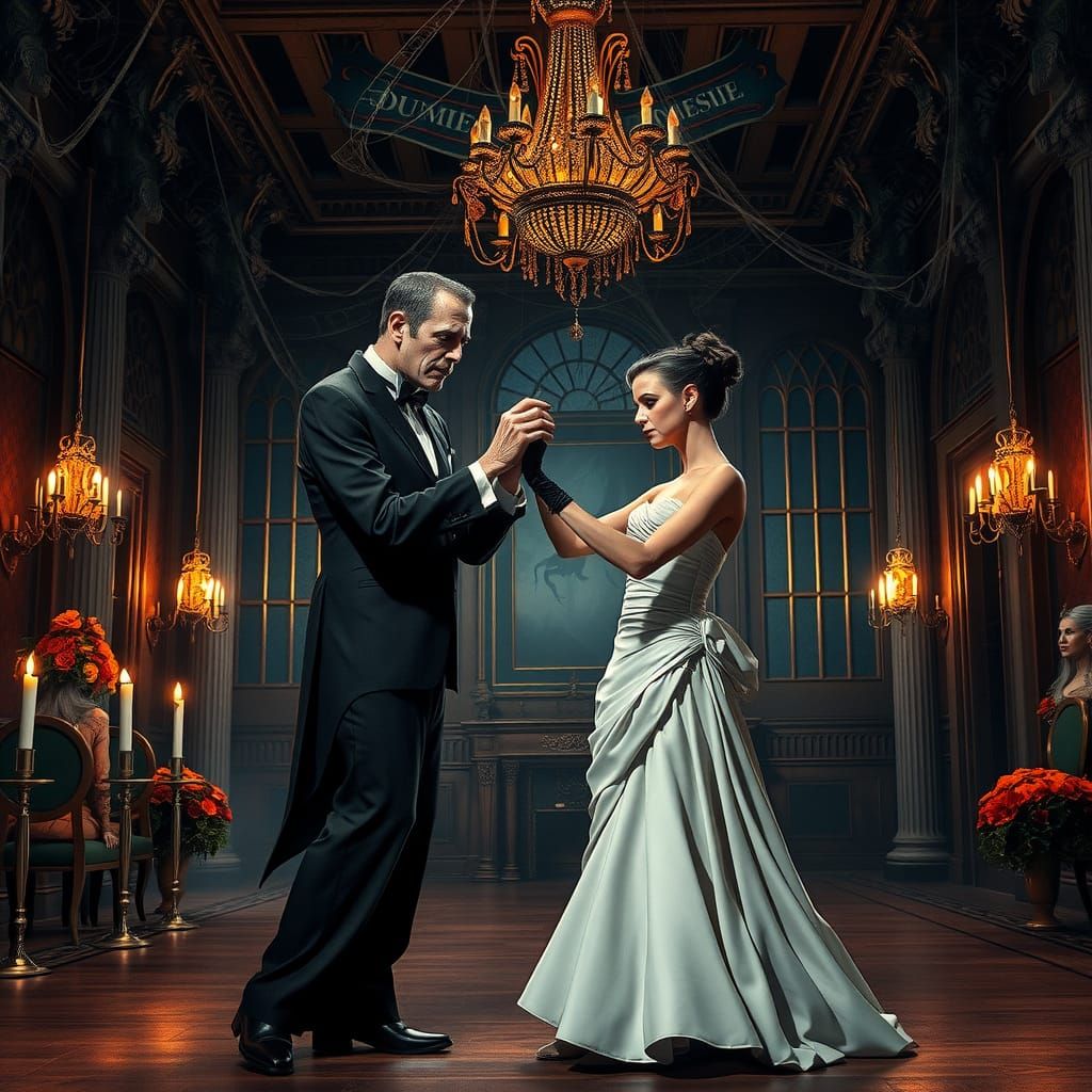 Frankenstein's Monster and Bride Waltz in Ballroom