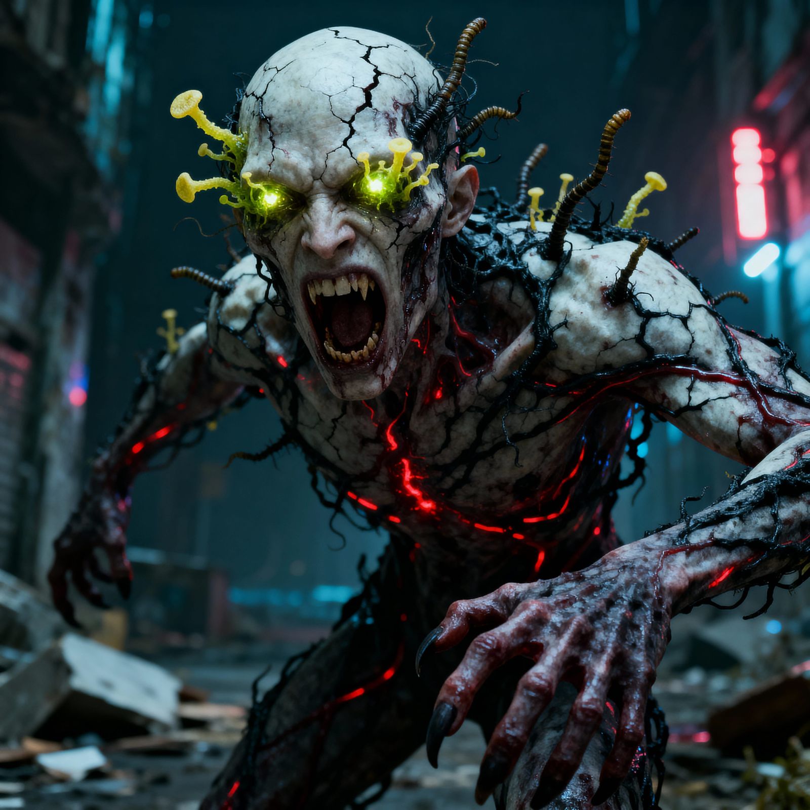 Furious CGI Human Infected with Cordyceps