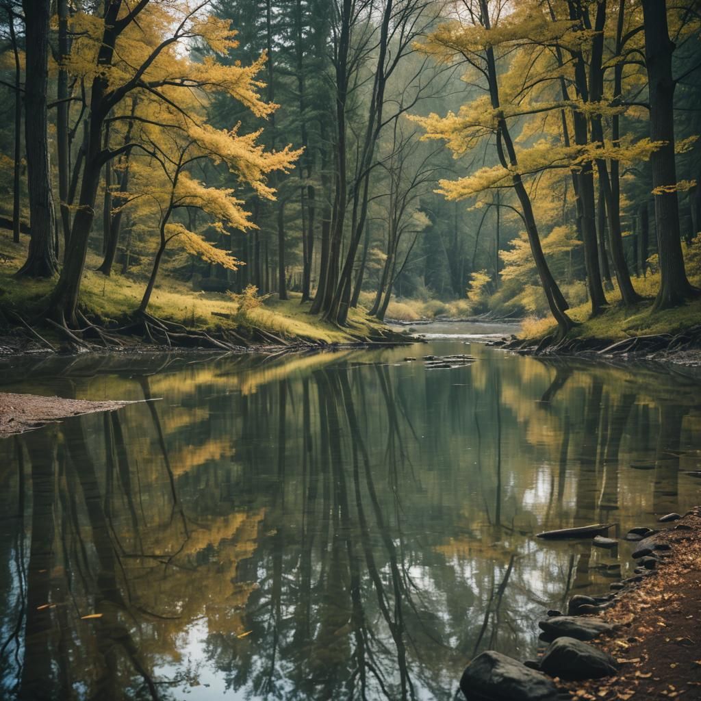 Cinematic Lake and Streams Landscape