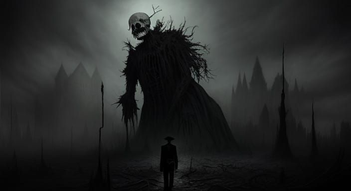 Macabre Conductor Commands Ghostly Orchestra in Haunting, Go...