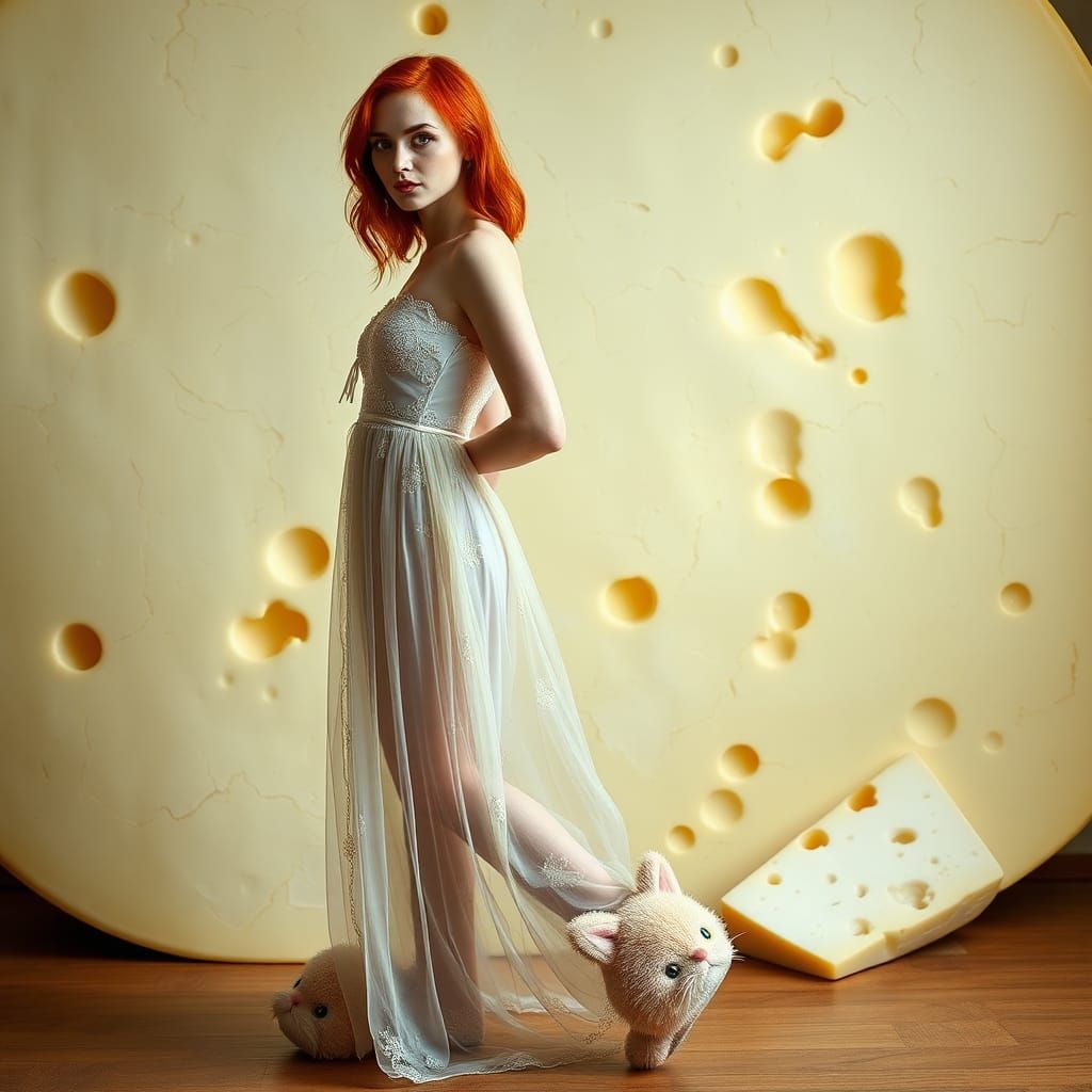Woman in Cheese Dreamscape, Natural Lighting