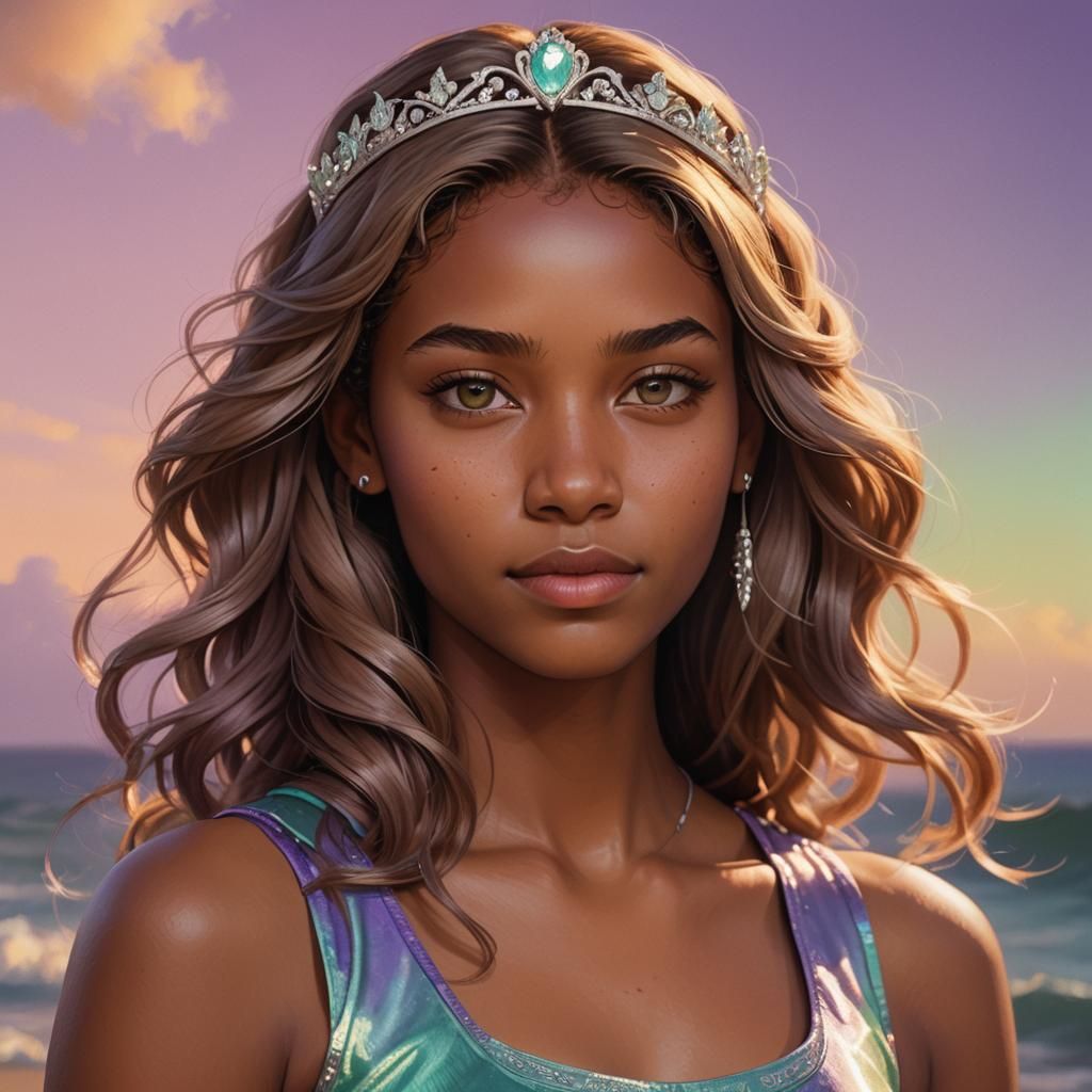 Teenage Girl Portrait in Realistic Anime Style