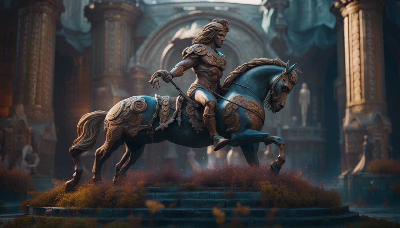Chiron Centaur Statue: Detailed Fantasy Concept Art