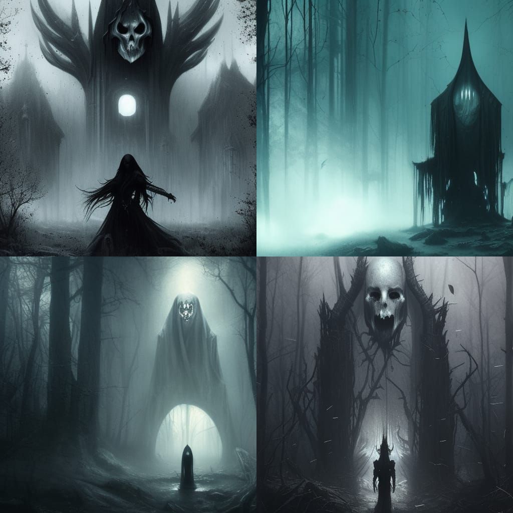 Dark Ghost Face Black Metal Album Cover