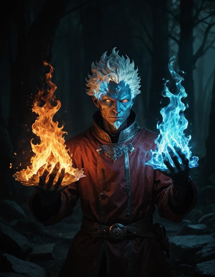 Hyperrealistic Flamekin: Fire Elemental Character Portrait