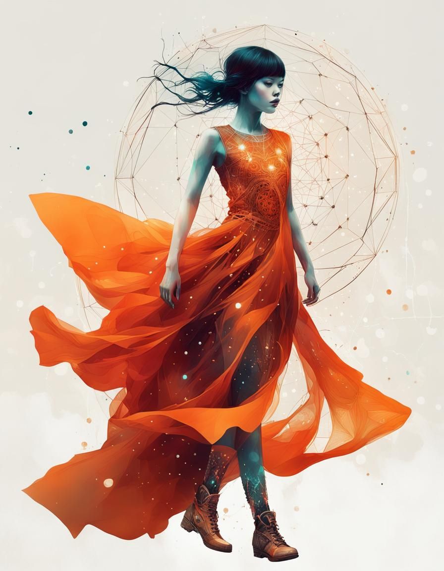 Ethereal Portrait of Ghostly Girl with Spiritual Aura