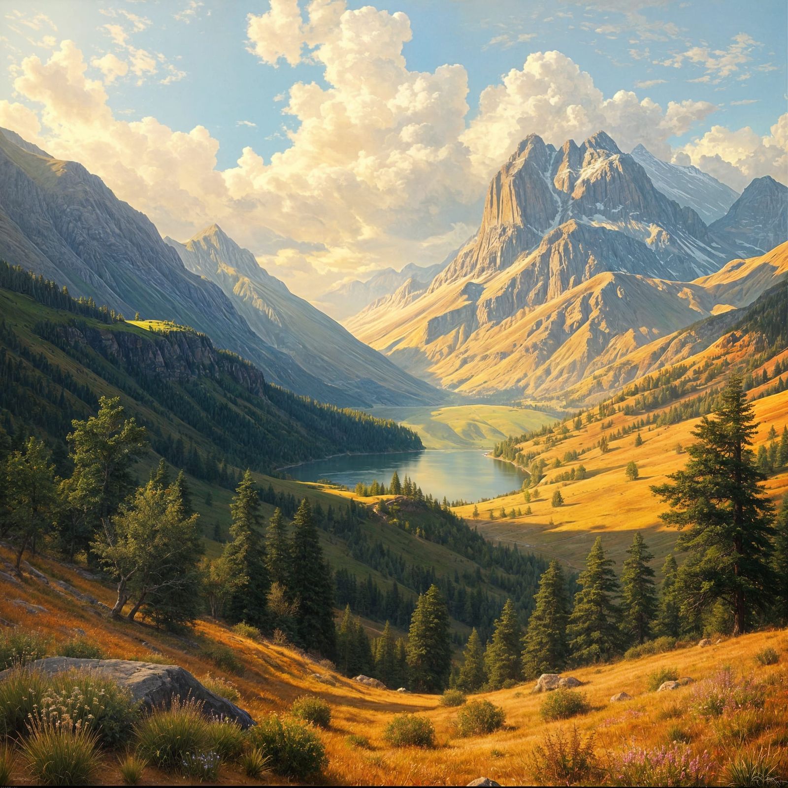 Surreal Landscape Unfolds Amidst Majestic Skies