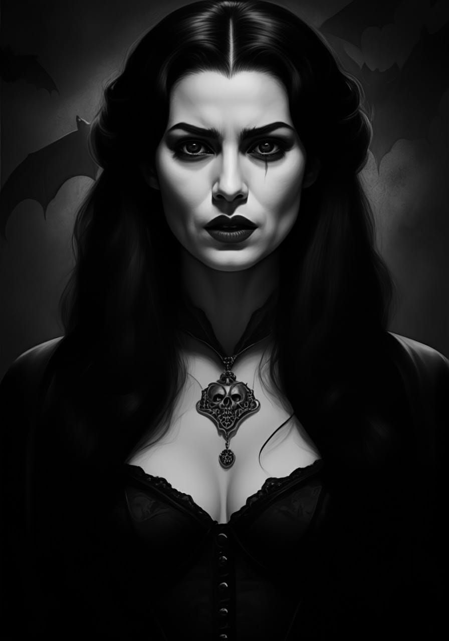Striking Dracula Portrait in Black and White